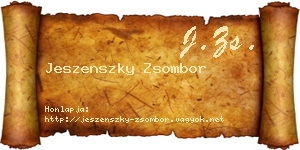 Jeszenszky Zsombor névjegykártya